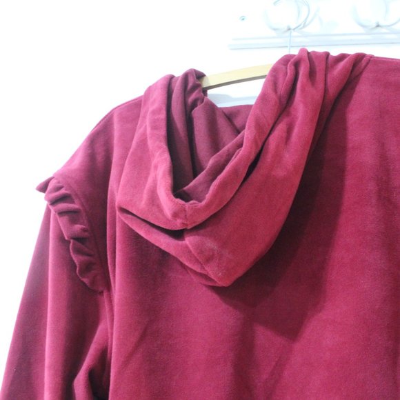 ❤️ VELOUR JOGGING SUIT Ruffle Hoodie & Drawstring Pants Womens 2XL - Picture 10 of 11